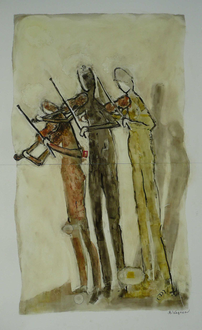 Annelies Wagner, "Trissiomo", Tintografik auf ALU, 70 x 100 cm