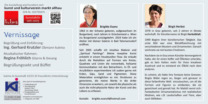 Ausstellung Freigeist in Farbe mit Brigitte Evans und Birgit Herbstblatt