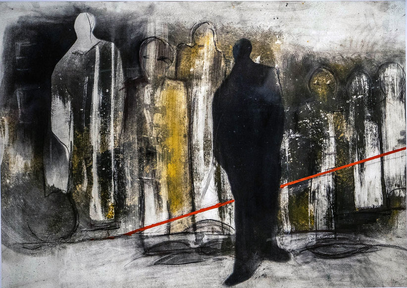 Nr. 21 / GERLINDE PEKLAR / "Die andere Seite", Absprengtechnik, 70x100cm, 390,-€