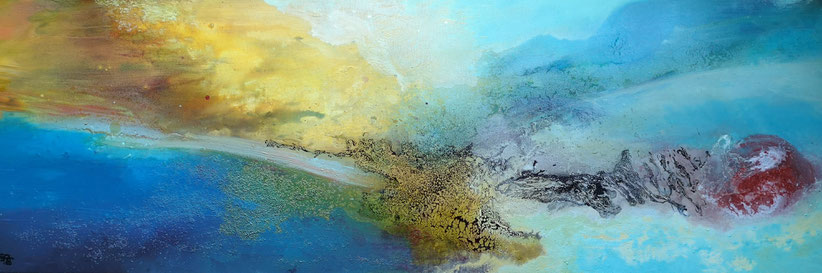 Nr. 57 / IRENE FRÜHWIRTH-SOLNITZKY / "Transformation", Mixed Media auf Leinwand, 40x120cm, 420,-€