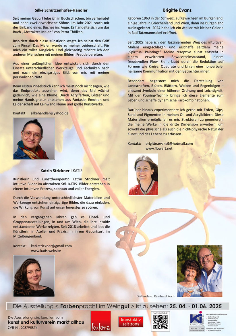 Farbenpracht im Weingut mit Brigitte Evans, Silke Schützenhofer-Handler, Kati Strickner