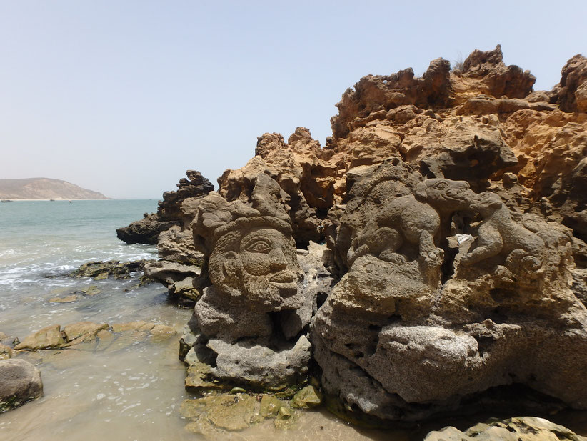 Popenguine rock carving beach