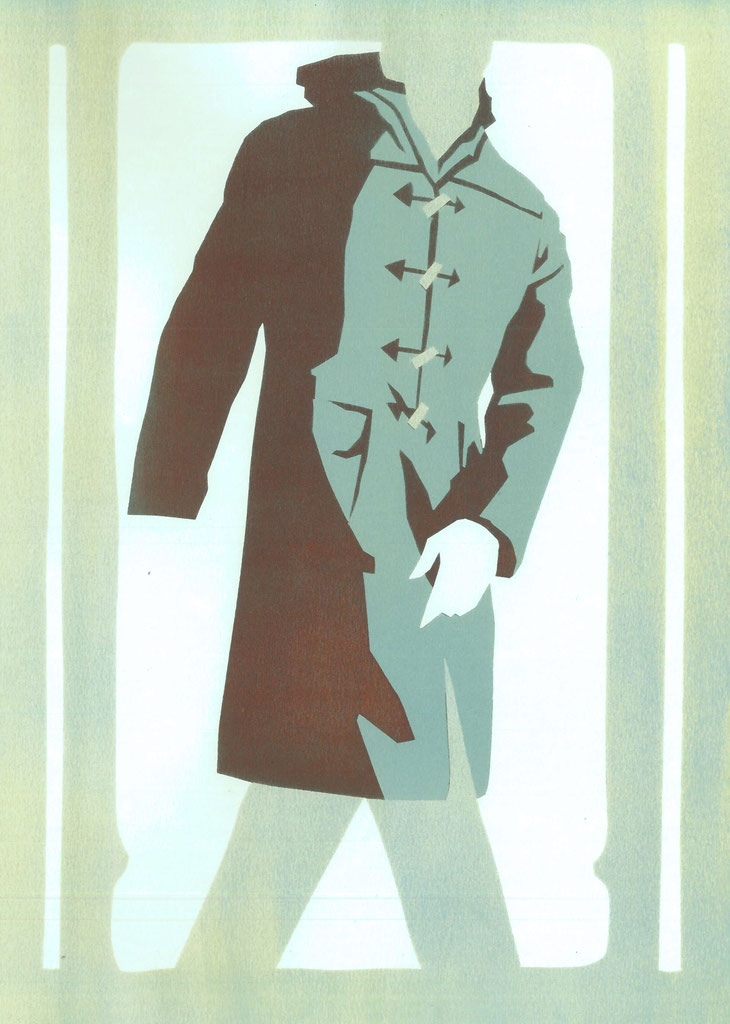 Mantelformen, Mantel Lexikon: Grafik eines klassischen Dufflecoats oder Montgomery von Fab Gorjian