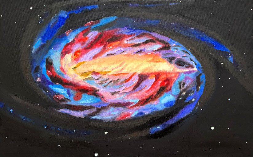 Bild des Monats Juli 2026: Azadeh AZADEHS UNIVERSUM #2 Ölfarbe auf Leinwand 50 x 80 cm | Foto: Günter Wintgens
