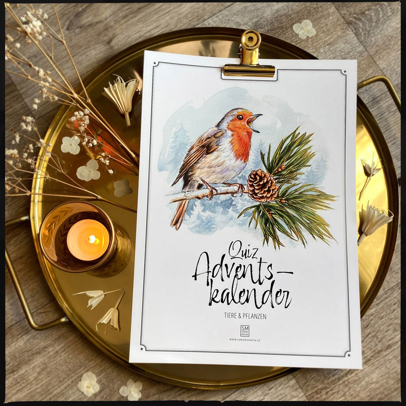 perpetual watercolor watercolour painting art Quiz Advent calendar | Ewiger Aquarell Kunst Kunstkalender Kalender Adventskalender | Sandra Mahn
