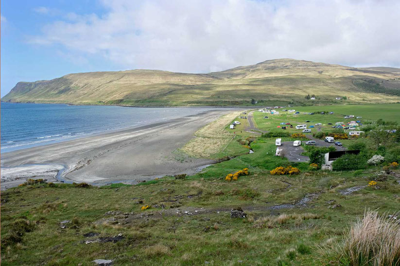 Glenbrittle Campingplatz am Strand