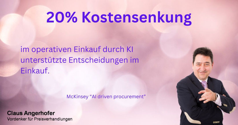 McKinsey sieht 20% Einsparungspotenzial im operativen Einkauf durch Unterstützung von der KI