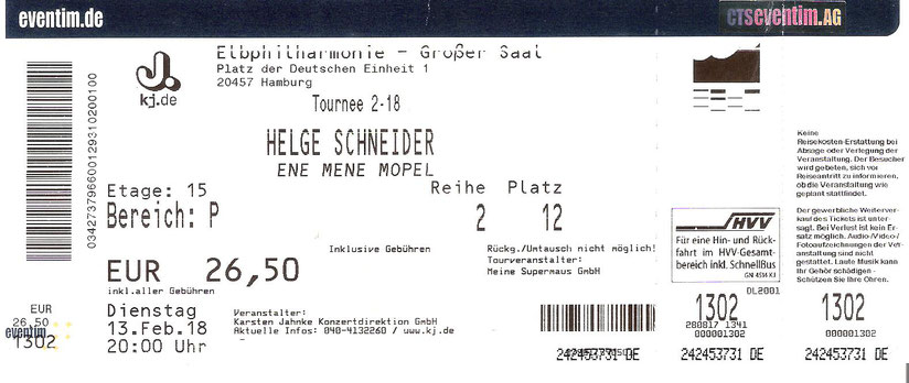 Nr. 348 - 13.02.2018 - Helge Schneider - Elbphilharmonie, Hamburg