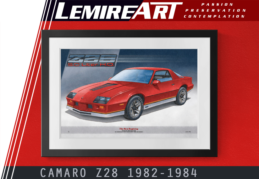 Early 3rd generation Flame Red Camaro Z28 limited edition print