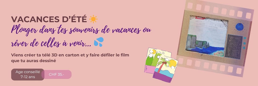 Atelier créatif enfant ado pendant les vacances scolaires ayent valais puidoux vaud