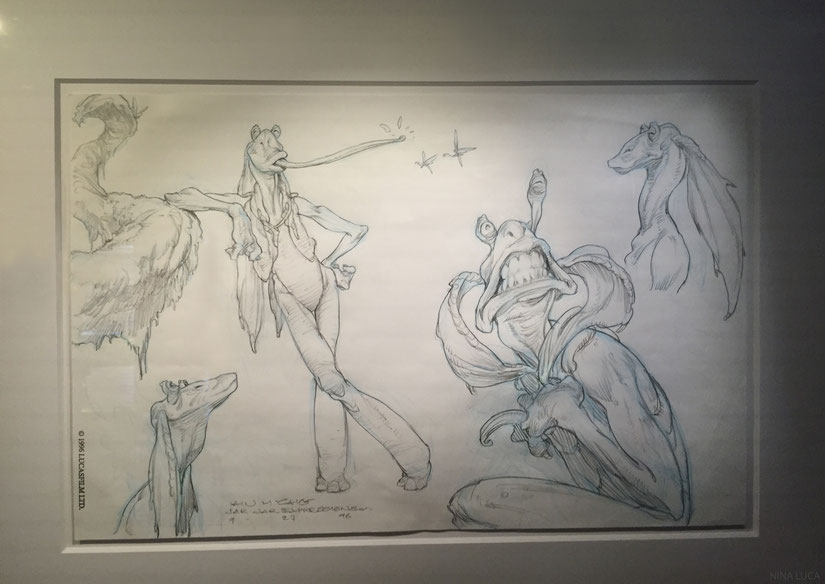 image: nina luca, star wars, star wars identities, star wars münchen, star wars exhibition, jedi, lightsaber, jar jar binks, lucasfilm, sketches
