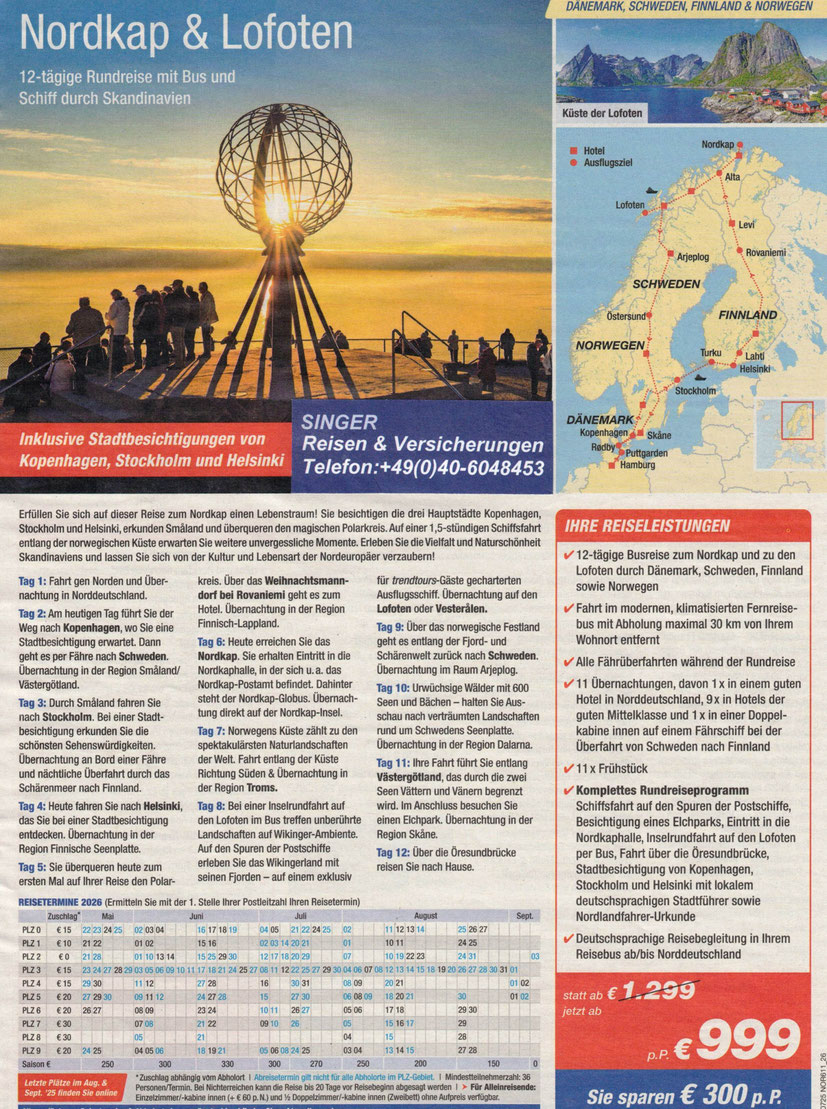 Busreisen Norwegen Nordkao & Lofoten jetzt bei uns zum Jubiläumsvorteil buchen.