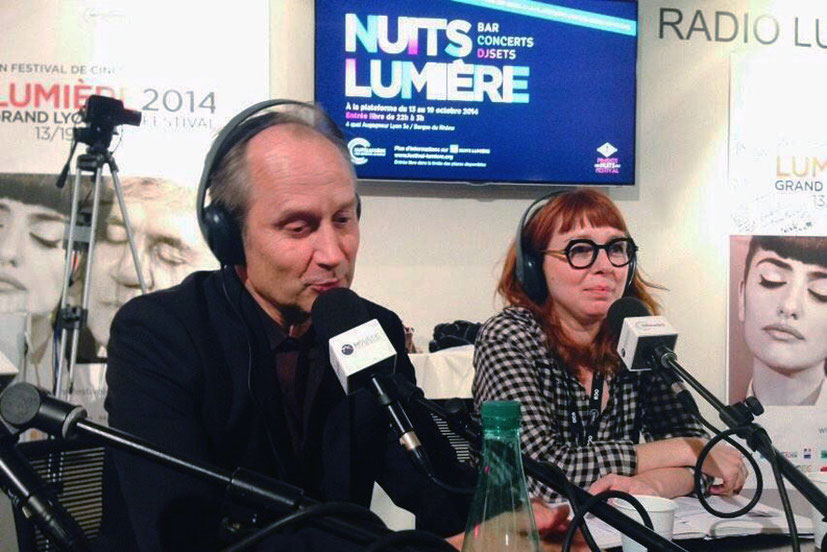 Hippolyte Girardot, invité de Radio Lumière - Festival Lumière - Lyon - Octobre 2014 - Photo postée sur Twitter par Radio Lumière