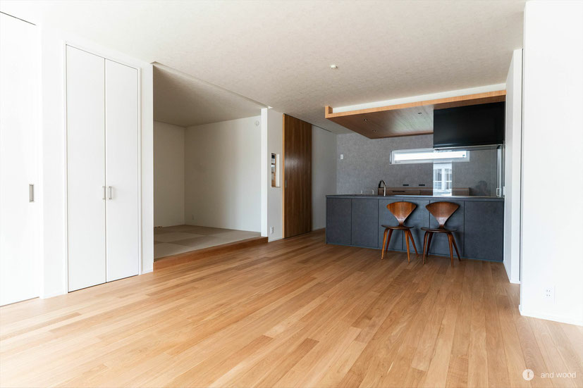 オーク プライウッド 90幅 幅狭 フローリング 新築戸建 andwood アンドウッド 施工例 1