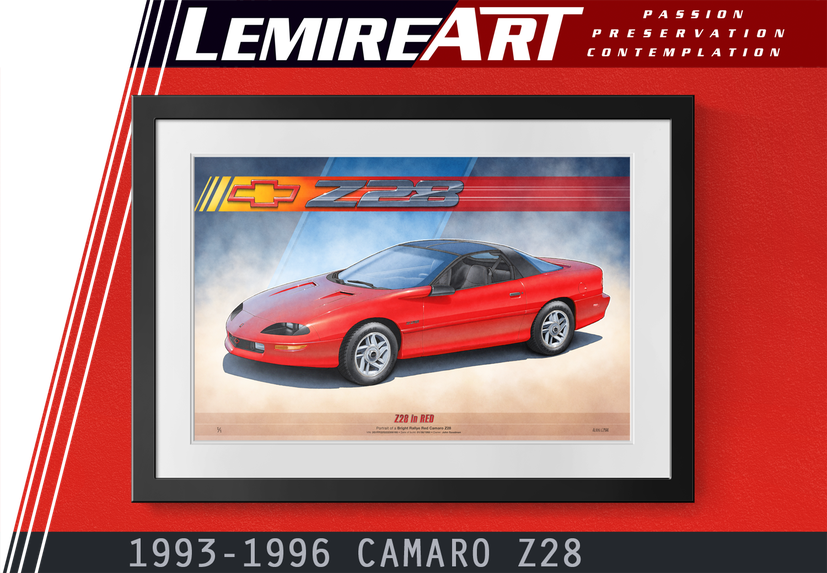 1993 Camaro Z28 drawing, 1994 Camaro Z28 drawing, 1995 Camaro Z28 drawing, 1996 Camaro Z28 drawing