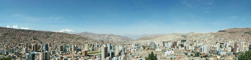 Ein Panoramafoto von La Paz 