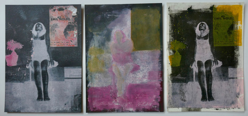 Erzähl es niemandem II, 3x 20x30 cm, 2018 (Frauenprojekt NIMM PLATZ)