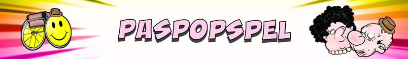 Logo Paspopspel uit de jeugdstrip Mr Peeves.