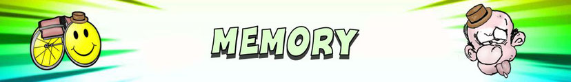 Logo Memory spel uit de jeugdstrip Mr Peeves.