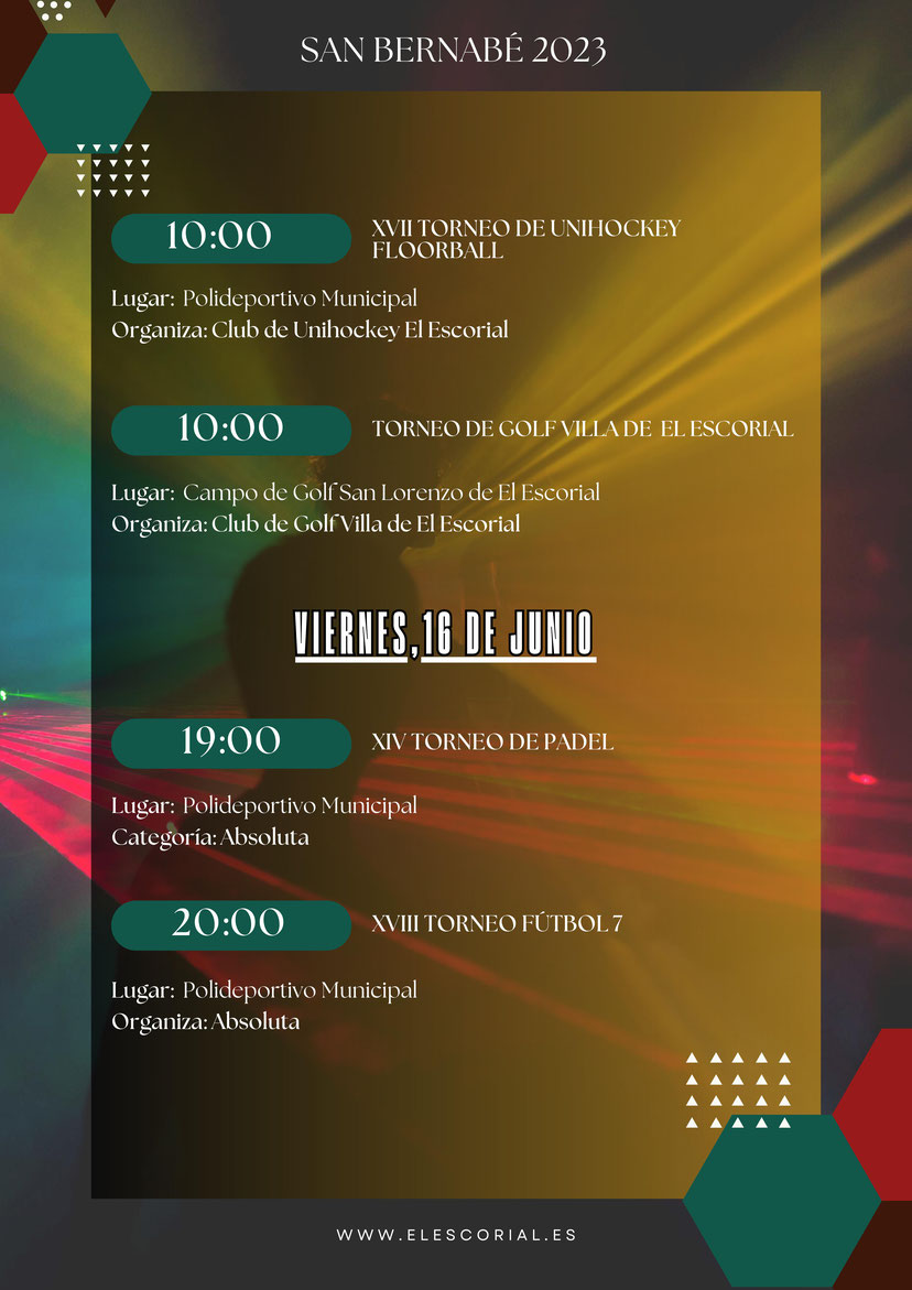 Programa de las Fiestas de San Bernabe en El Escorial