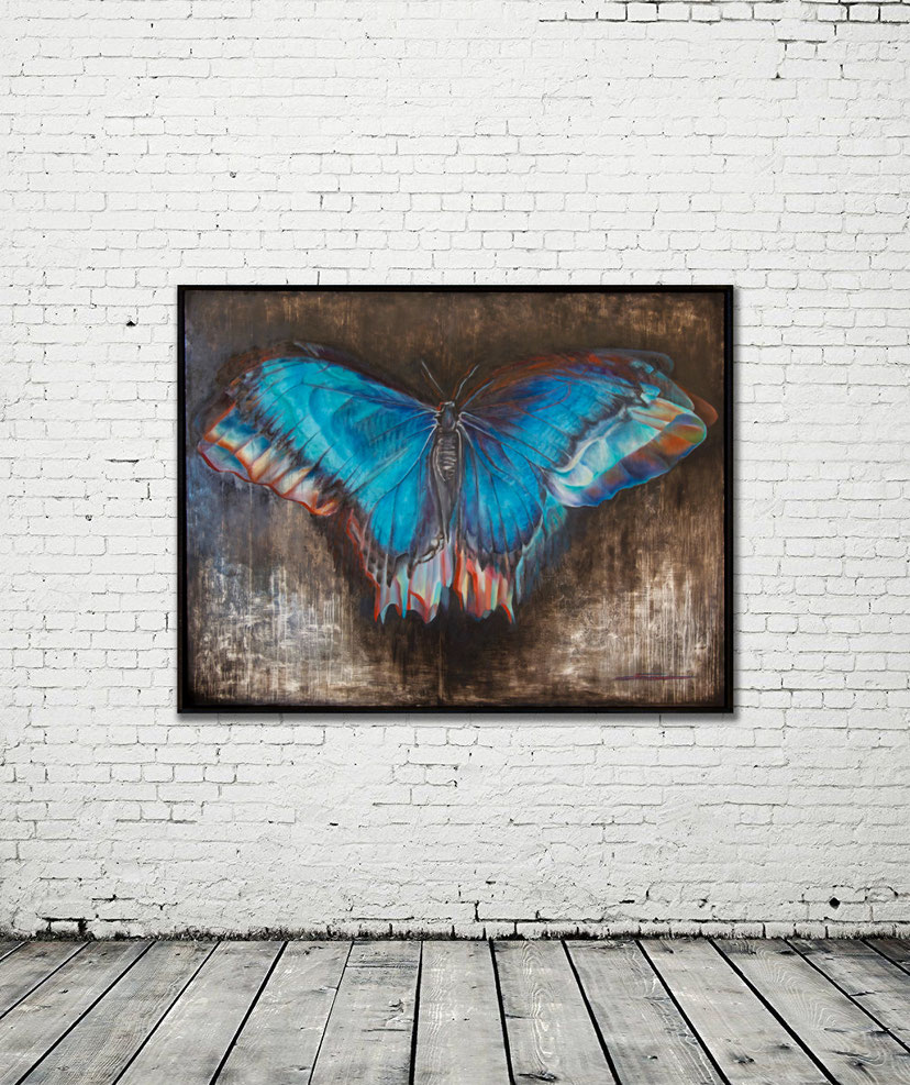 SCHMETTERLING - OIL ON ALUMINUM  - 104 cm X 84 cm - 2.500 €