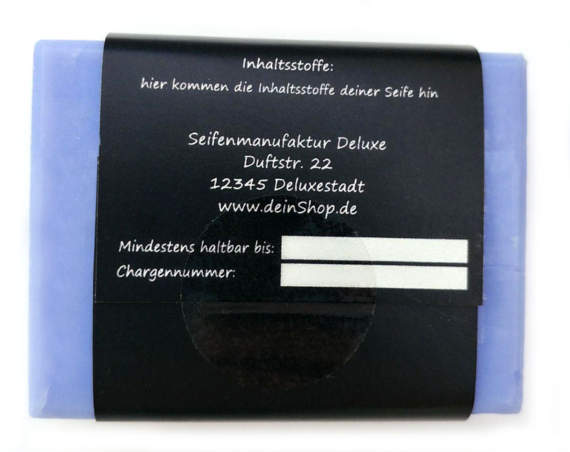 personalisierbare Seifenbanderolen - mit Klebepunkten, Geschenkbanderole