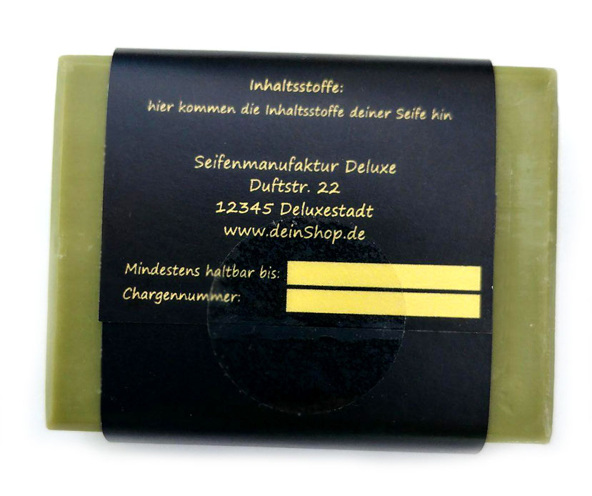 personalisierbare Seifenbanderolen - mit Klebepunkten, Geschenkbanderole