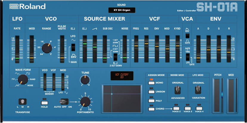 Roland "SH-01A" Controller and Editor, VST and Standalone
