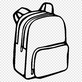 Sur l'image, le dessin en blanc et noir d'un sac à dos.