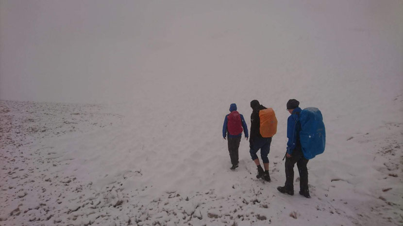 Auf dem schneebedeckten Zugspitzplatt