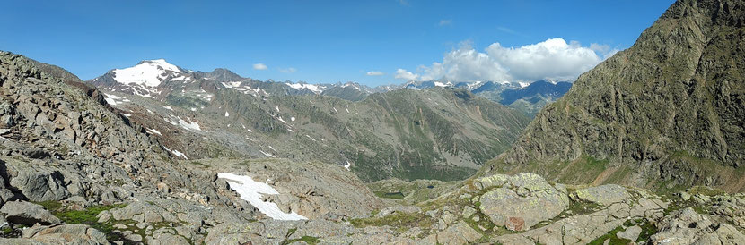 Tolles Panorama, links der Wilde Freiger 3.416m