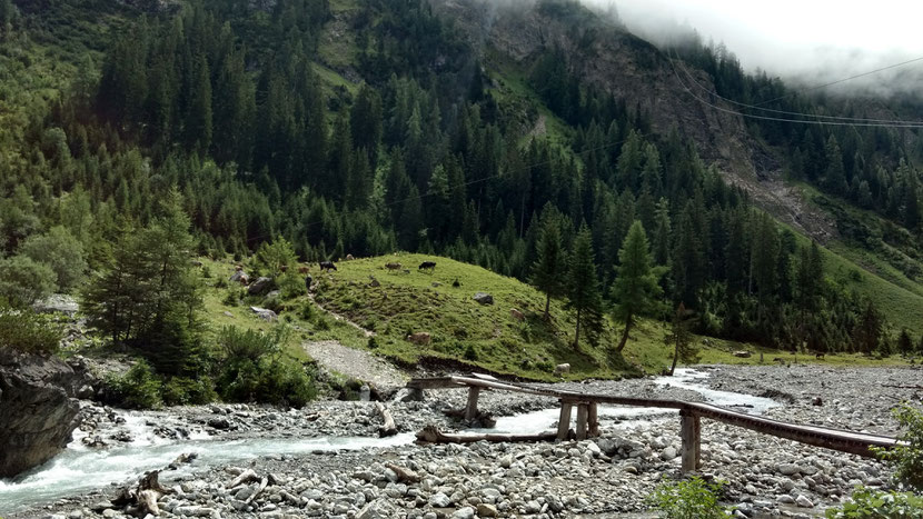 Kleine Brücke beim Aufstieg zur Memminger Hütte