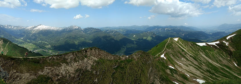 Panorama des langen Fellhorngrats