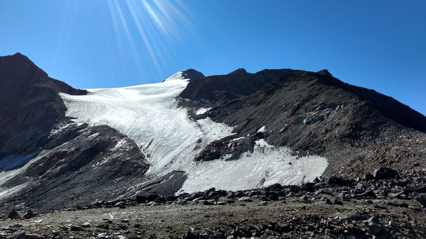 Der Gletscher in der Morgensonne