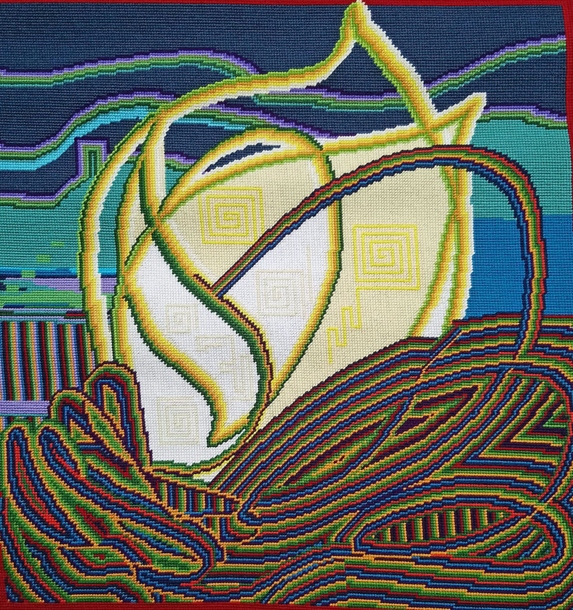 Bulliarde, Plante 01 - Tapisserie - 70 x 70