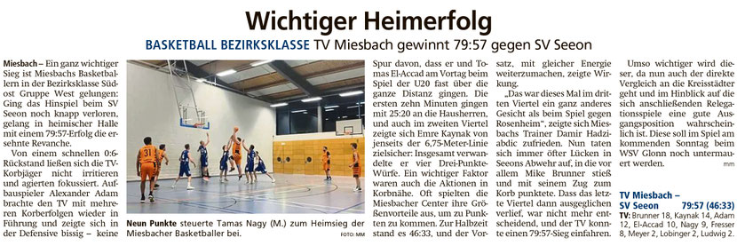 Bericht im Miesbacher Merkur am 8. Februar 2023 - Zum Vergrößern klicken