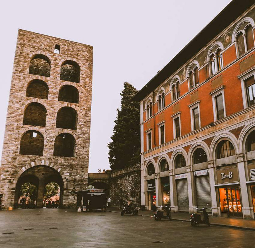 Porta Torre in Como city, Italy 