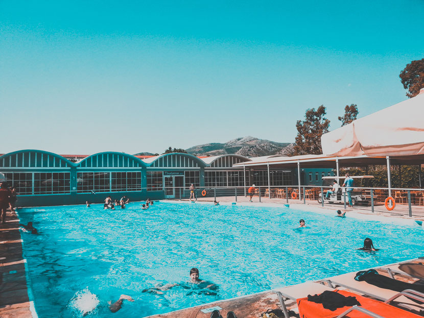 a swimming pool suitable for kids in a hotel in Nea Makri beach 