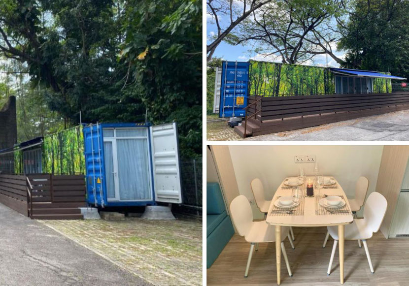 a shipping container hotel in Singapore 