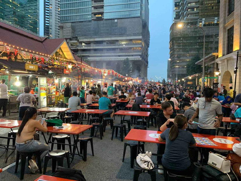 Lau Pa Sat Satay street in Singapore