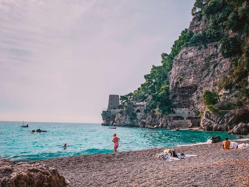 the beach in Positano Amalfi coast
