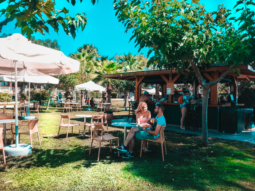 beach bar and relaxing ambiance in Nea Makri beach close to Athens 