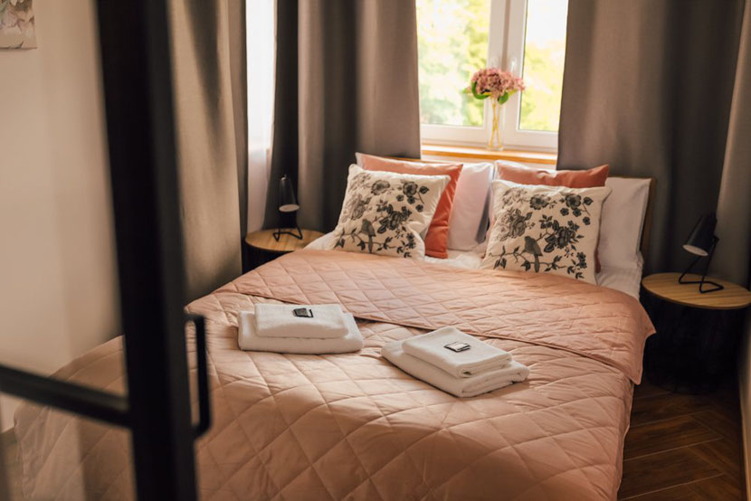 beautiful bedroom in the aparthotel that is a good hotel alternative