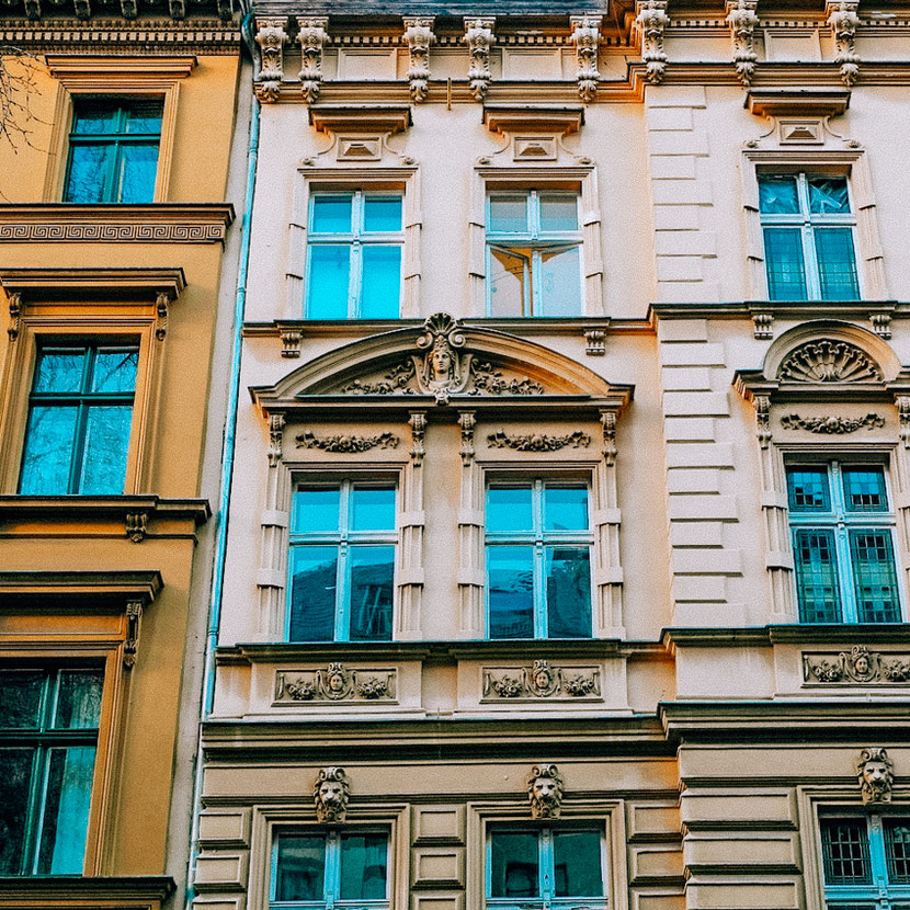 Elegant architecture of West Berlin in Charlottenburg district 