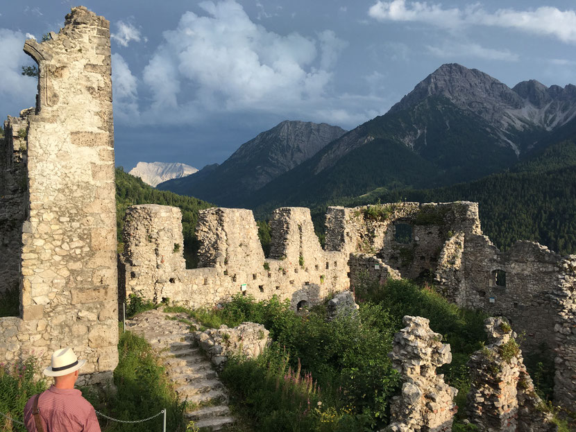 Castle ruins at Zeitreise, Ritterspiele (time travel) in Ehrenberg, Tirol, Austria