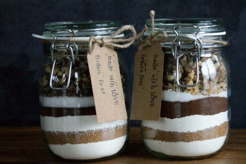 Geschenke aus der Küche: Browniemischung im Glas