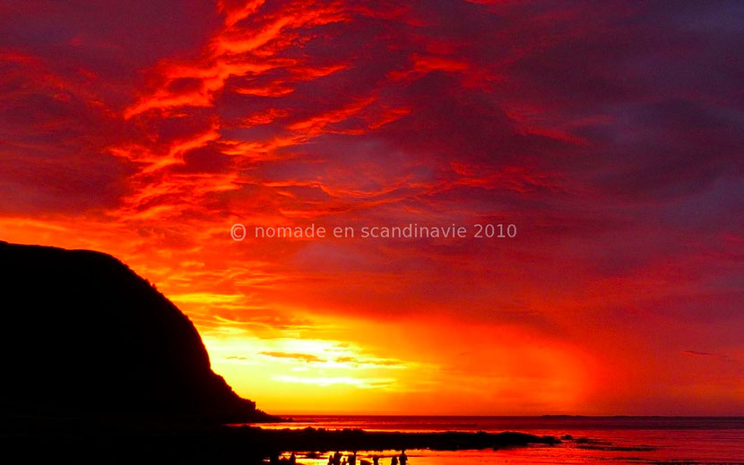 Coucher de soleil sur l'ile de Runde, Norvège