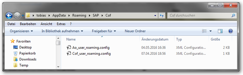 Appdata\Roaming\SAP\Cof