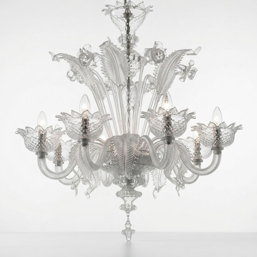 Lampadario classico Liszt in vetro di Murano lavorato a mano per villa e hotel di lusso