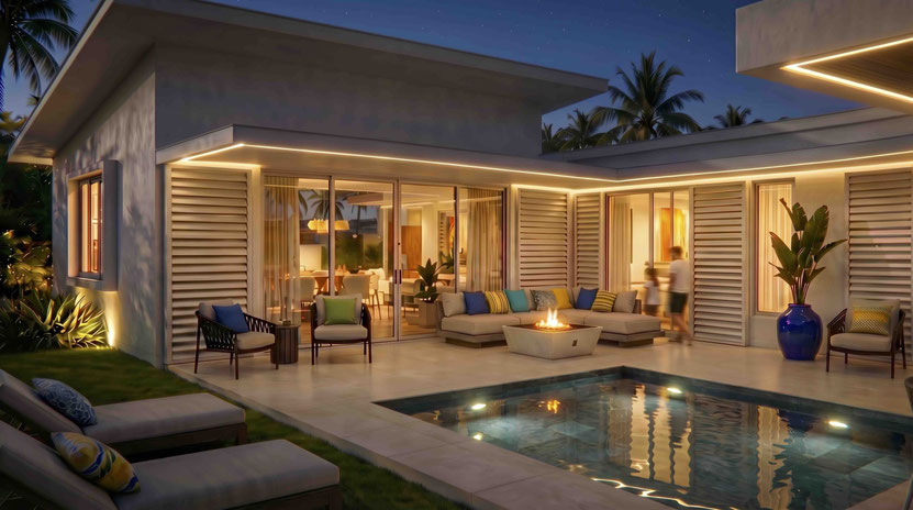 Nouveau programme exclusif Jinvesty de villa de luxe île Maurice LAELIA PDS trou au biches pied dans l'eau